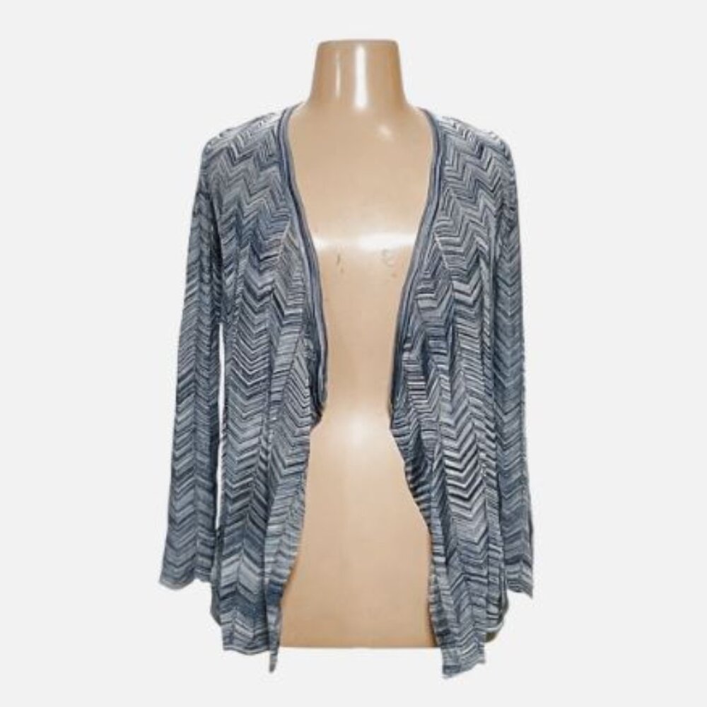 Banana Republic: Open, Ruffle Edge Cardigan, Large, Black